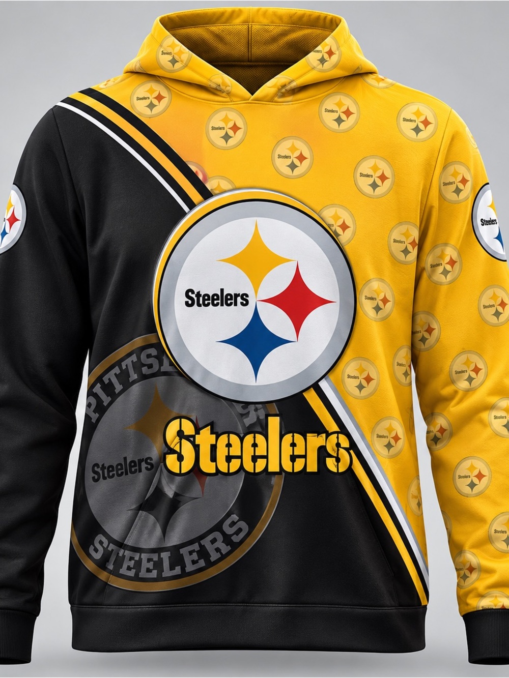 NFL Pittsburgh Steelers Yellow and Black Turtleneck Pullover
